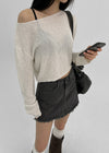 [MADE] Dunner Hill Lin Crop Col Bateau Tricot