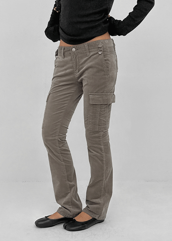 Cursut Corduroy Cargo Low Slim Pants
