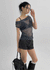 Canpol Drape Sheer Check Off-shoulder Top