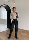 [MADE] V-Neck Extended Sleeve Cropped T-Shirt