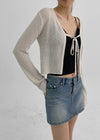 [MADE] Renen Ribbon Bolero Knit Cardigan