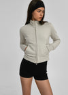 [B-BASIC] Sudadera de algodón pesado con cuello alto y cremallera