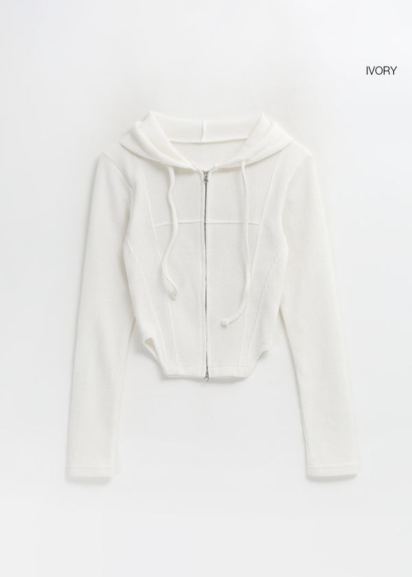 เสื้อฮู้ดซิปสองทางแบบริบบิ้น Tust