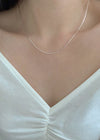 Thin Strand Silver Necklace