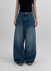 [MADE] Nebre Back Banding Wide Denim Pants