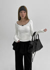 Raot shirring layered wrap skirt