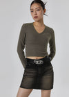 Tinket washed denim miniskirt