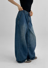 [MADE] Nebre Back Banding Wide Denim Pants