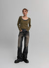 Boobel Wash Bootcut Denim Pants