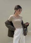 [MADE] V-Neck Extended Sleeve Cropped T-Shirt