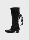 Hinka lace-up stiletto long boots