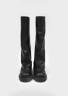 Nining leather buckle long boots
