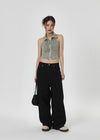 (UNISEX) mirror wide cotton pants