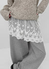 Rockhee Embroidered Lace Layered See-through Wrap Skirt