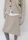 Pale Corduroy Dot Midi Skirt