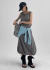 Polce Balloon Sleeveless Long Dress