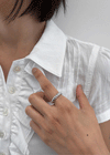 Qubert Twist Silver Open Ring