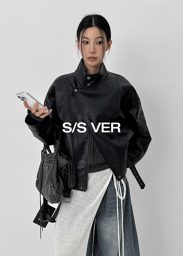 Shagle High-neck Fur Leather Jumper (2 Types) – BLACKUP