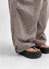 Latpu Summer Banding Check Wide Two-way Pants