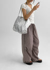 Latpu Summer Banding Check Wide Two-way Pants