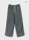 Latpu Summer Banding Check Wide Two-way Pants
