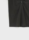 Contemporary V-neck Shirring Short-sleeved T-shirt