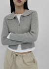 All-net two-way knit zip-up