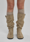 Dinto Suede Buckle Long Boots