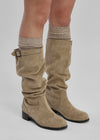 Dinto Suede Buckle Long Boots