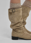 Dinto Suede Buckle Long Boots