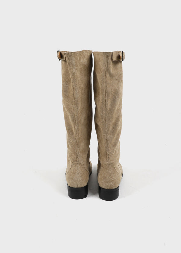 Dinto Suede Buckle Long Boots