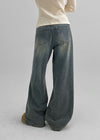 Maponing cut wide denim pants