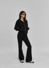 [B-BASIC] Pantalons en coton épais à coupe bootcut avec bande