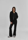 [B-BASIC] Pantalons en coton épais à coupe bootcut avec bande