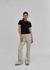 [B-BASIC] Pantalons en coton épais à coupe bootcut avec bande