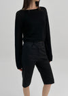 [MADE] Dunner Hill Lin Crop Col Bateau Tricot