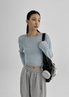 [MADE] Dunner Hill Lin Crop Col Bateau Tricot