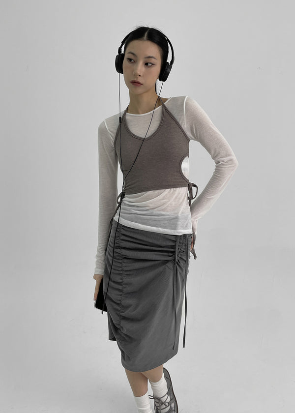 Daingel Layered Tencel Long Sleeve T-shirt