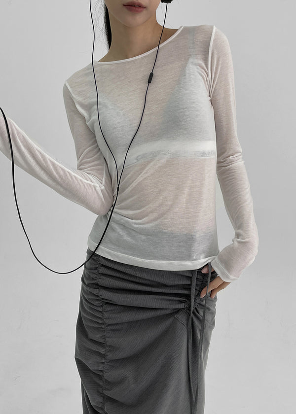 Daingel Layered Tencel Long Sleeve T-shirt