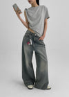 Penilla two-way wide denim pants
