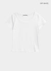 [B-BASIC] Camiseta de manga corta con cuello en U estándar (2TAMAÑO)