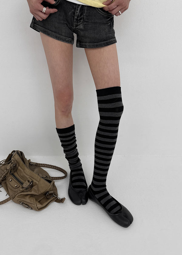 Combill Striped Over-the-knee Socks