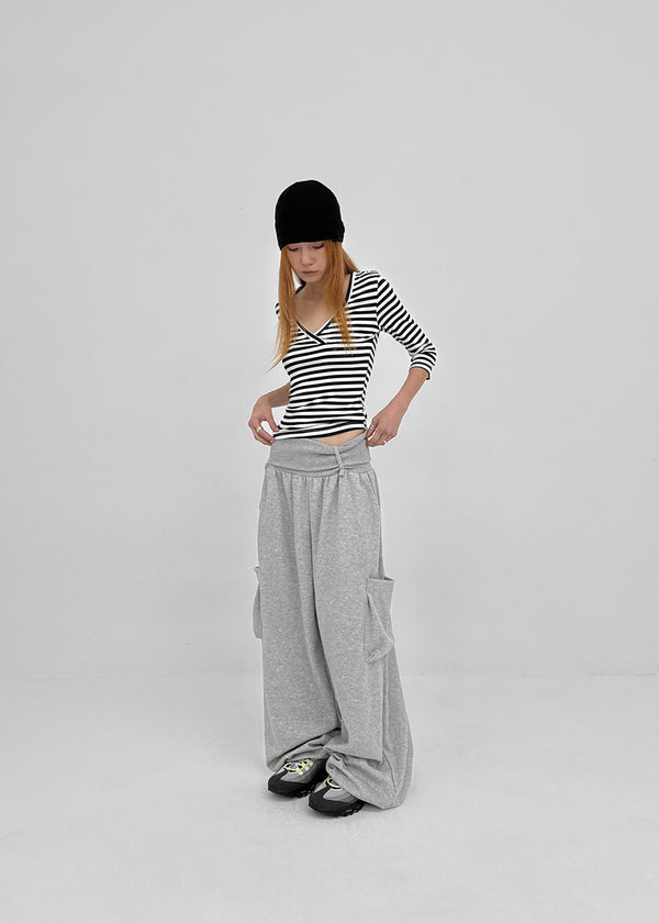 Quartz Stripe Wrap Half-Sleeve Tee