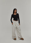 [B-BASIC] Pantalones Anchos de Dos Vías de Sudor Pesado