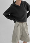 [MADE] Kinshu Cropped Raglan Hooded Knit