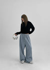 (UNISEX) DeKang incision wide string pants