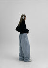 (UNISEX) DeKang incision wide string pants