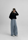 (UNISEX) DeKang incision wide string pants