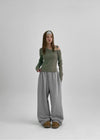 (UNISEX) DeKang incision wide string pants