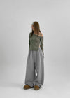(UNISEX) DeKang incision wide string pants